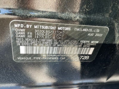 2023 Mitsubishi Mirage ES - APPLE CARPLAY / 43 HWY MPG