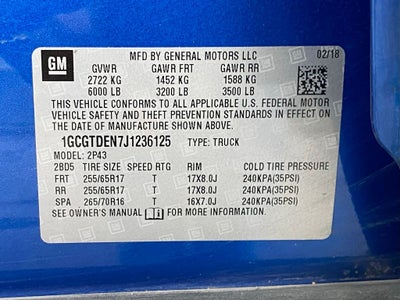 2018 Chevrolet Colorado Z71