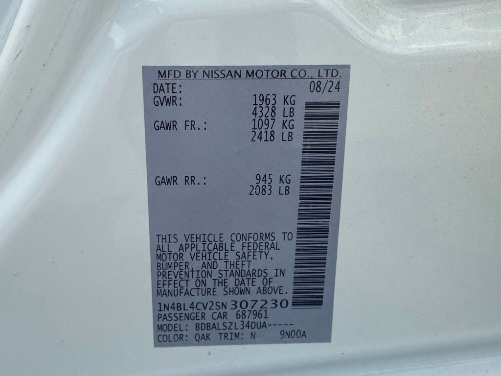 2025 Nissan Altima 2.5 SR