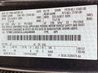 2020 Ford Escape SE