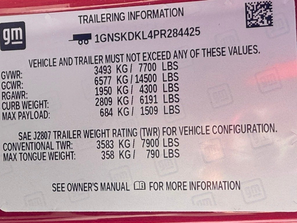 2023 Chevrolet Suburban Z71 2ND ROW BUCKET