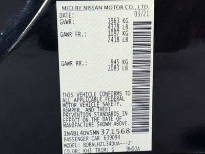 2021 Nissan Altima 2.5 SV 1 Owner / CARPLAY