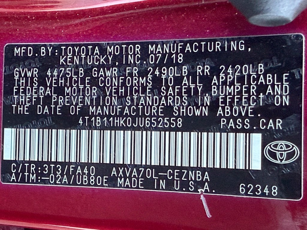 2018 Toyota Camry LE