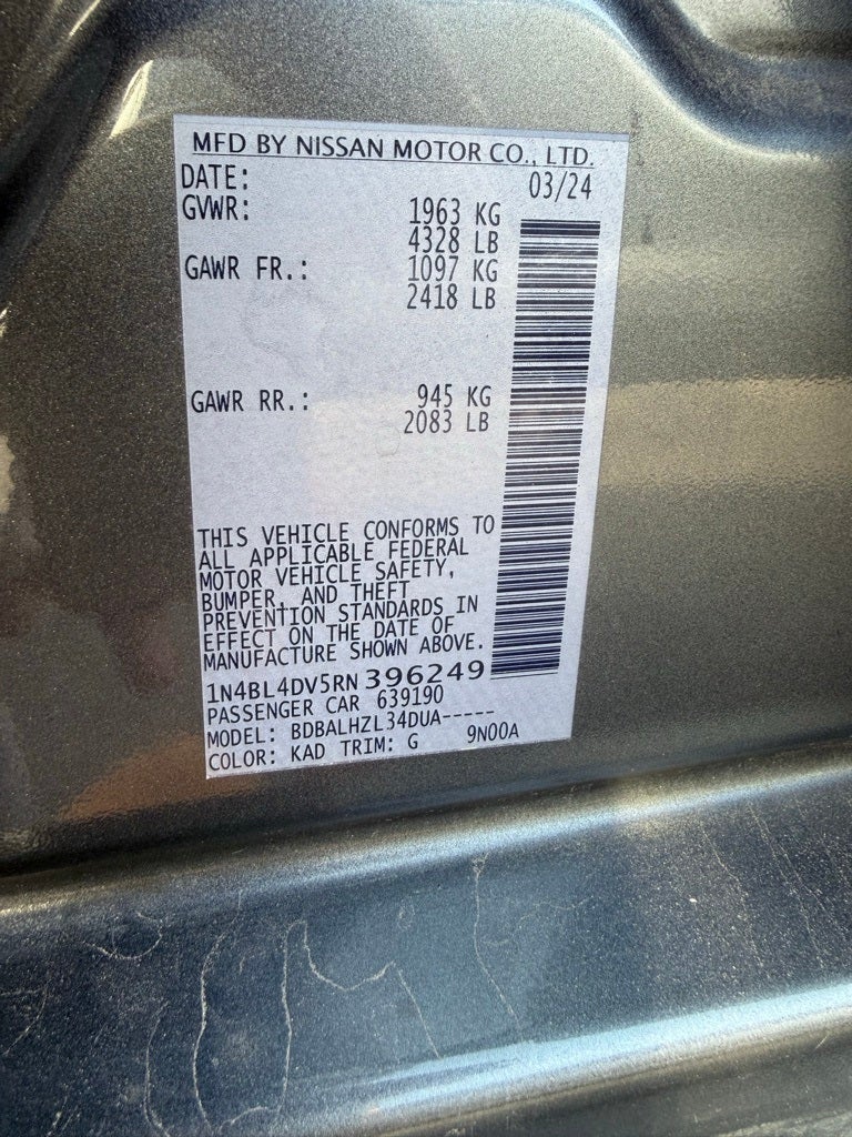 2024 Nissan Altima 2.5 SV