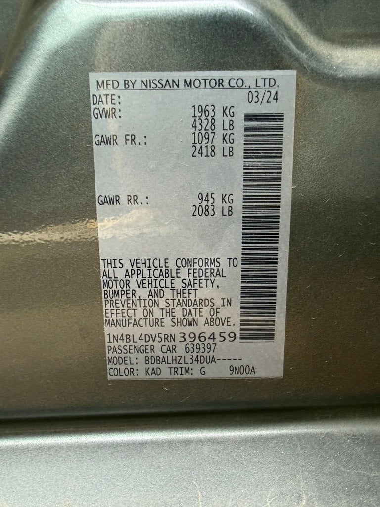 2024 Nissan Altima 2.5 SV