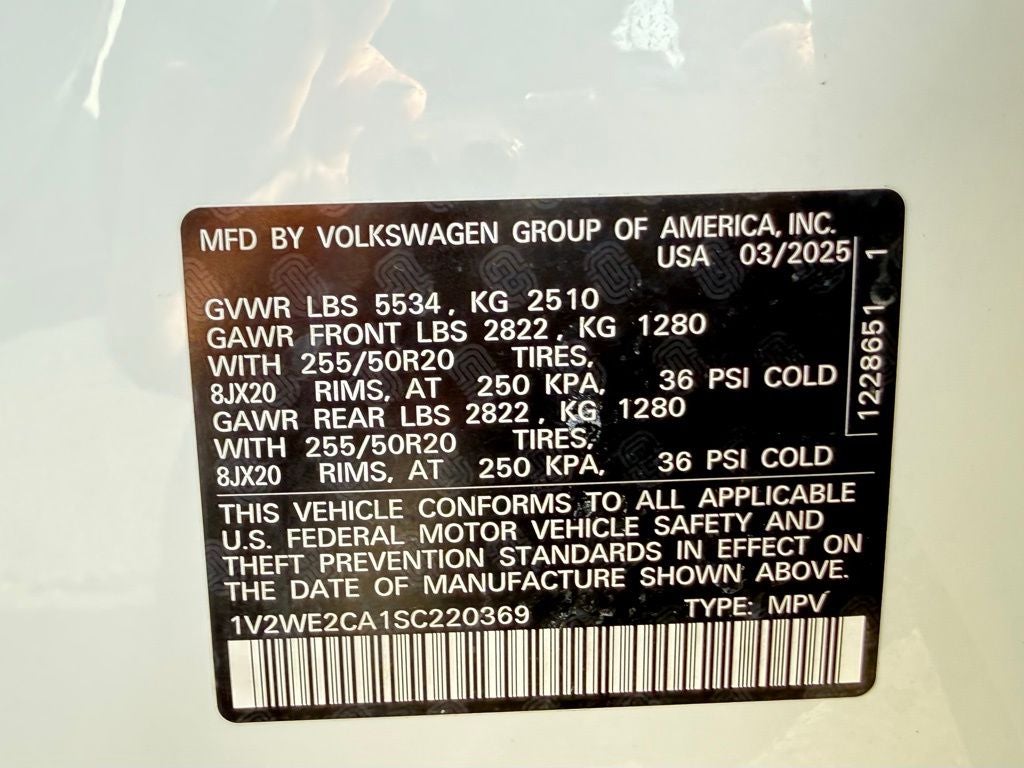 2025 Volkswagen Atlas Cross Sport 2.0T SE w/Technology