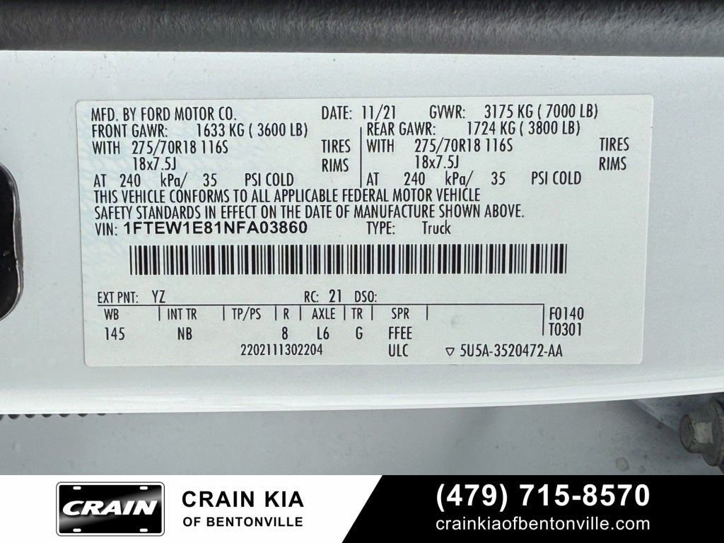 2022 Ford F-150 Tremor - 402A / 4WD / PANO ROOF / LIFT, WHEELS, TIRES