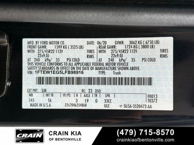 2020 Ford F-150 Limited - 4WD / PANORAMIC SUNROOF / CLEAN CARFAX