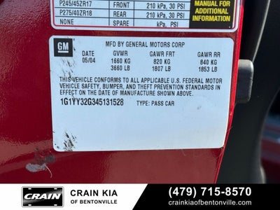 2004 Chevrolet Corvette Base - CLEAN CARFAX HISTORY