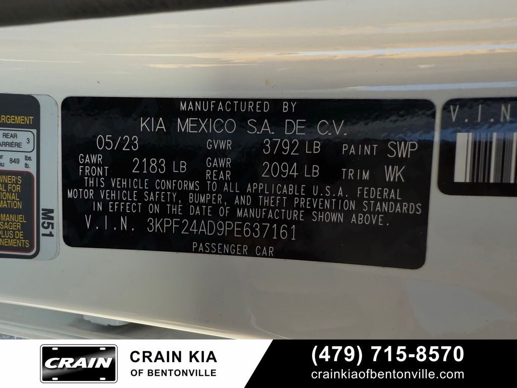 2023 Kia Forte LXS - KIA CPO / CLEAN CARFAX / TECH PACKAGE