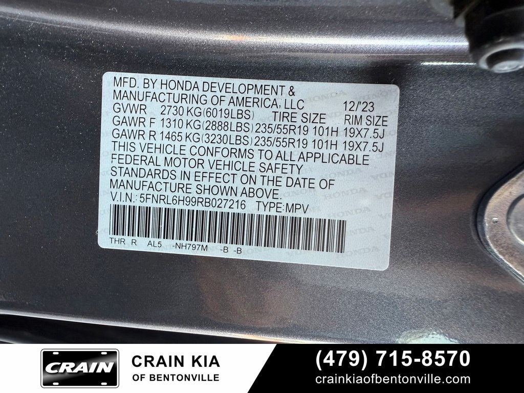 2024 Honda Odyssey Elite - SUNROOF / DVD
