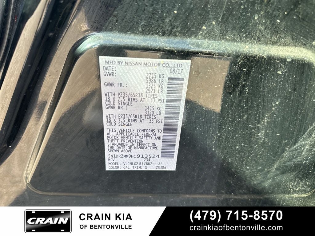 2017 Nissan Pathfinder SL - 4WD / LEATHER / AS-IS DUE TO AGE / MILES