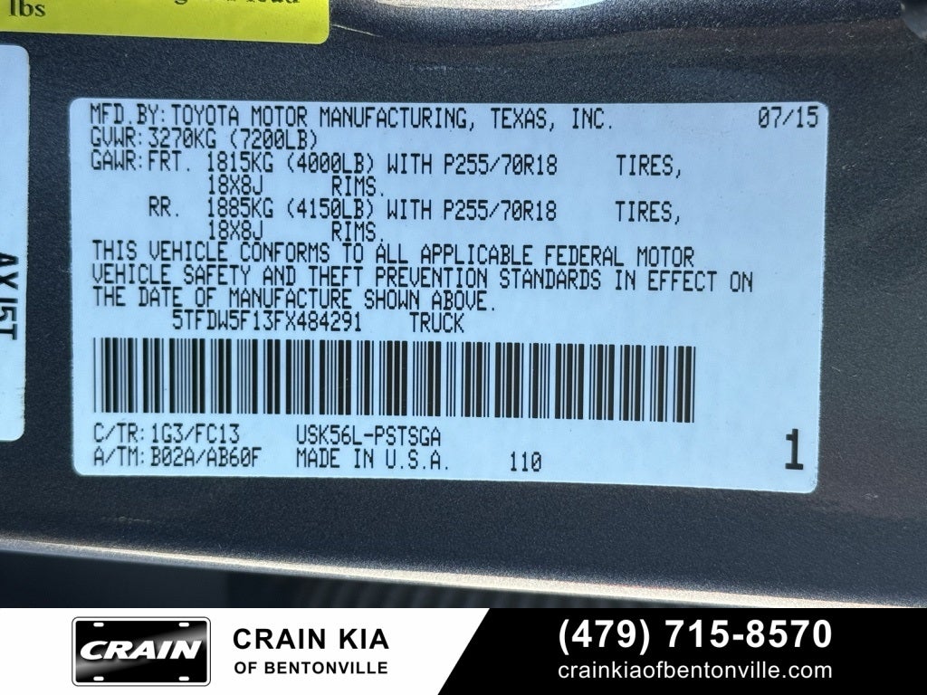 2015 Toyota Tundra SR5 - 4WD