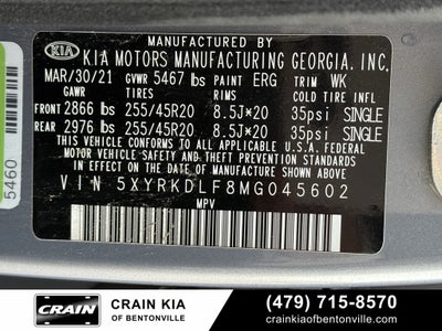 2021 Kia Sorento SX - AWD / PANORAMIC SUNROOF