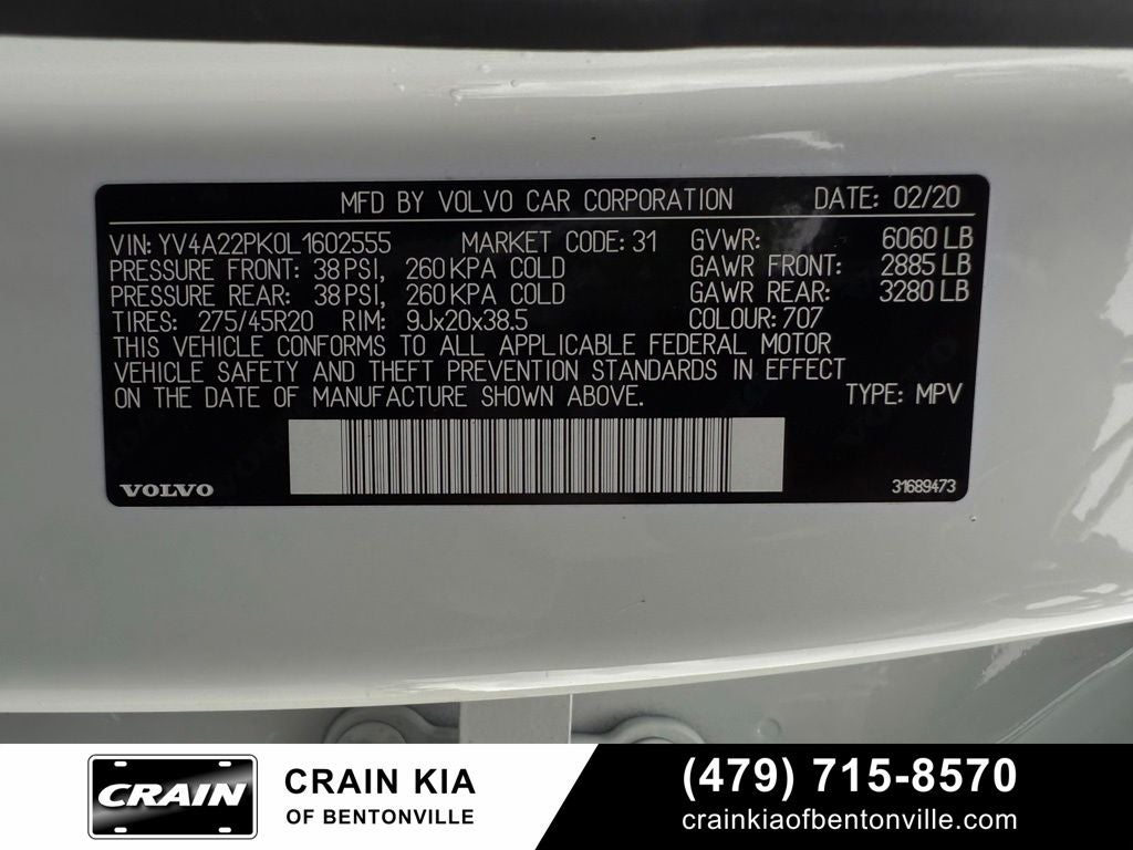 2020 Volvo XC90 T6 Momentum - AWD / PANORAMIC SUNROOF