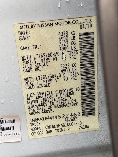 2019 Nissan Titan XD Platinum Reserve