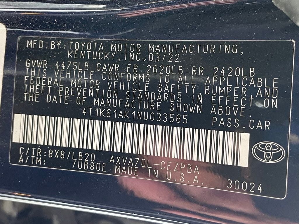 2022 Toyota Camry XSE
