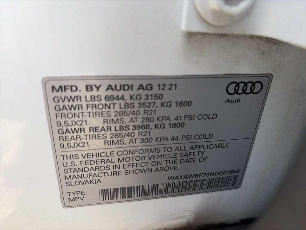 2022 Audi SQ7 V8 TURBO Premium Plus quattro