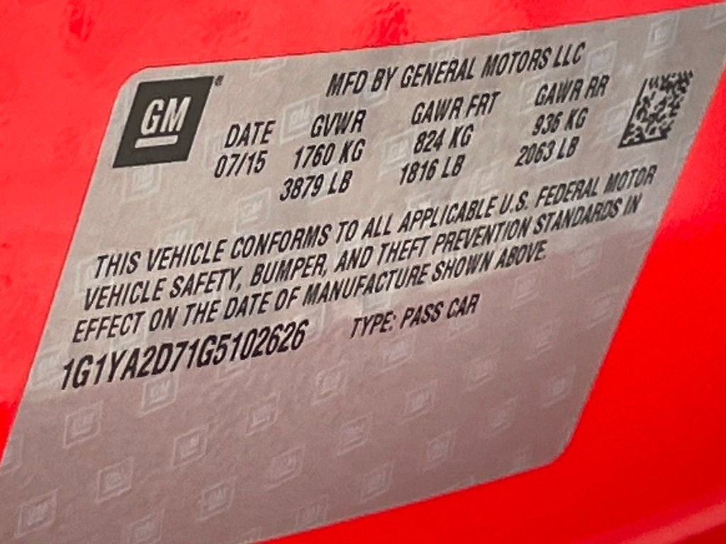 2016 Chevrolet Corvette Stingray 1LT