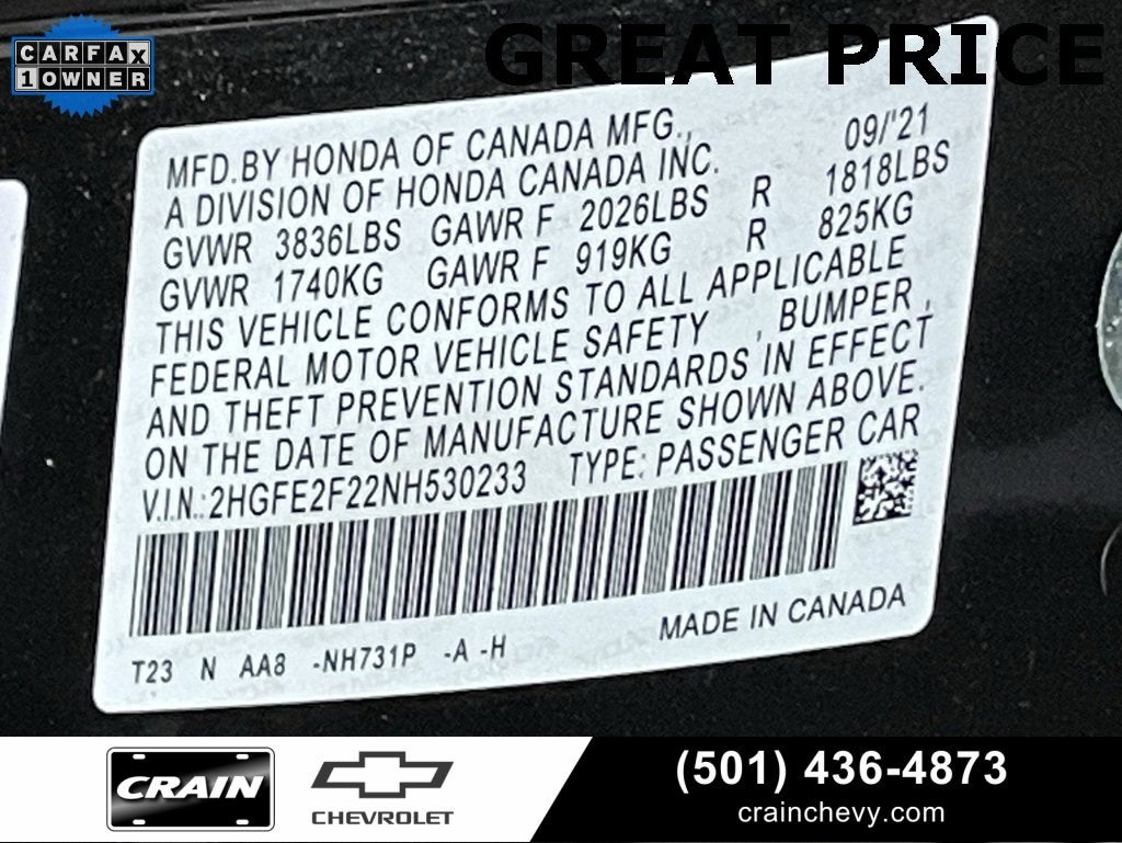 2022 Honda Civic Sedan LX