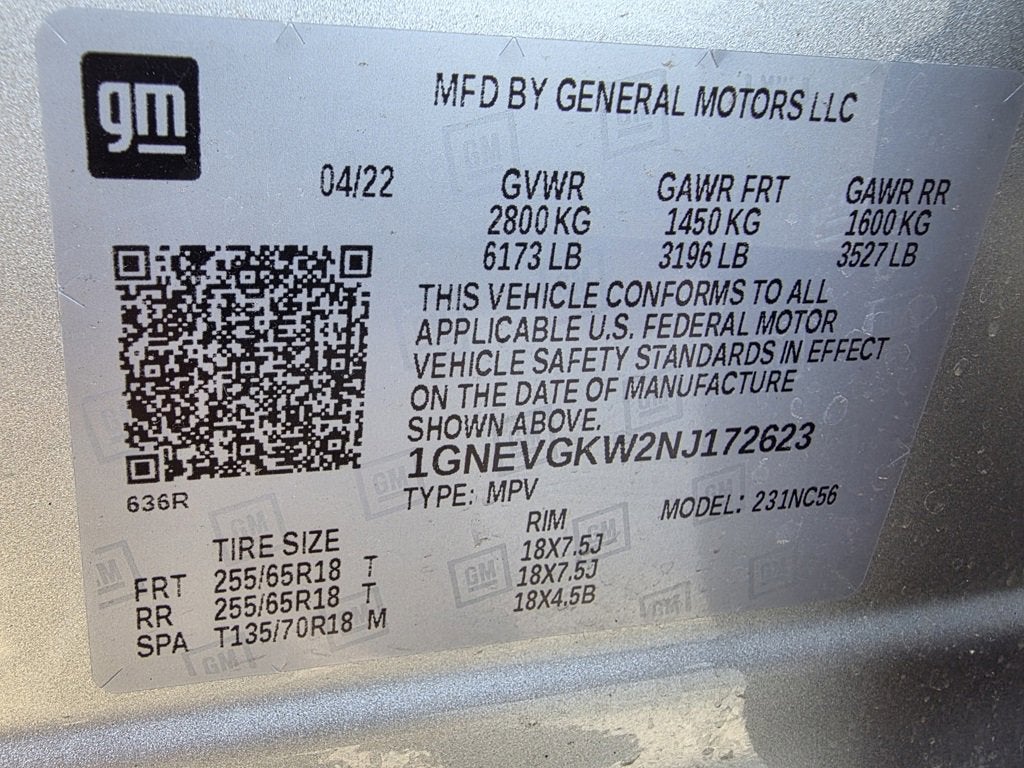 2022 Chevrolet Traverse LT Cloth