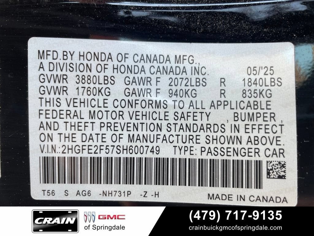 2025 Honda Civic Sedan Sport