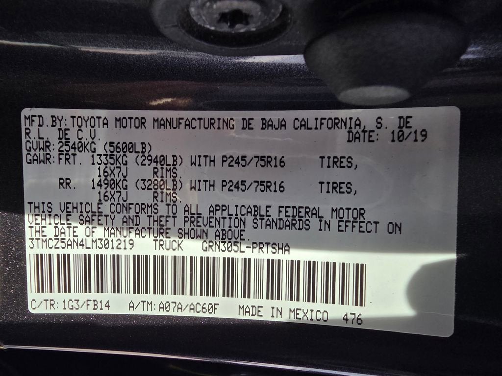 2020 Toyota Tacoma 4WD SR5