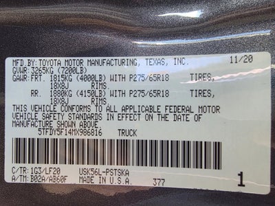 2021 Toyota Tundra 4WD SR5