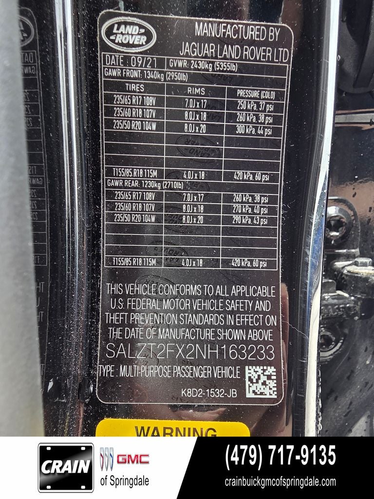2022 Land Rover Range Rover Evoque R-Dynamic S