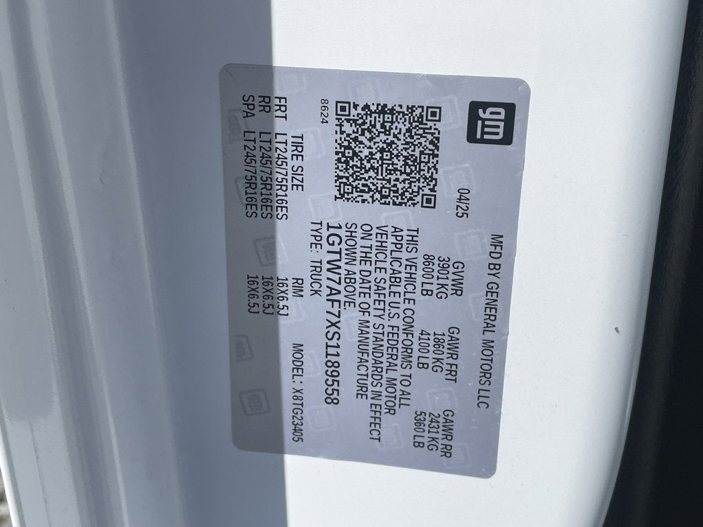 2025 GMC Savana Cargo 2500 Work Van