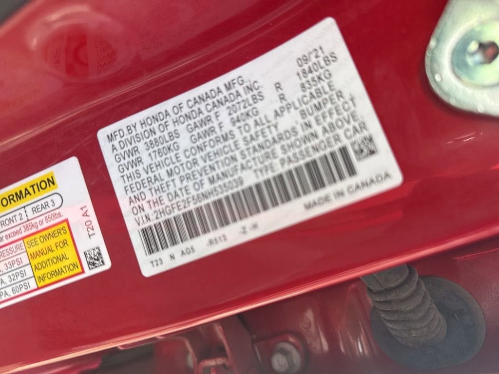 2022 Honda Civic Sedan Sport