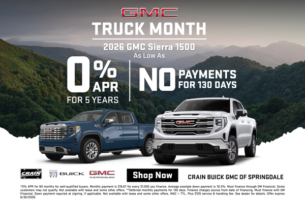 Shop New 2026 GMC Sierra 1500 Inventory in Springdale, AR.